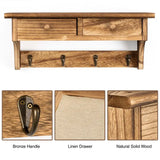 NNETM Rustic Elegance: Wall-Mounted Coat Rack with Shelf and Vintage Hooks
