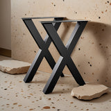 NNETM X-Shaped Iron Table Legs Metal Furniture Base (2pcs)