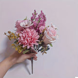 35CM Artificial Autumn Rose Bouquet Faux Flower