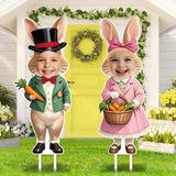 NNETM 2pcs Large Easter Yard Rabbit Lawn Signs