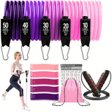 NNETM 17pcs Fitness Resistance Bands Set – Medium Tension