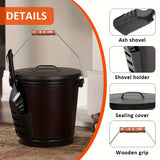 NNETM Galvanized Ash Bucket Set with Shovel