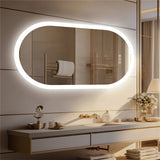 NNEOBA 1-Piece Oval Backlit LED Bathroom Mirror with Anti-Fog