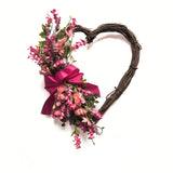 NNETM Heart-Shaped Floral Wreath Door Hanging