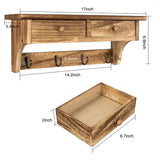 NNETM Rustic Elegance: Wall-Mounted Coat Rack with Shelf and Vintage Hooks
