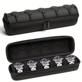 5-Slot Hard Shell Watch Travel Case – Portable Watch Organizer with Soft Cushions & Carry Handle