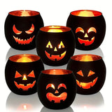 NNETM 6-Piece Table Centerpiece Set – Black & Gold Glass Candle Holders