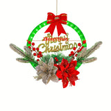NNETM Radiant Festivity: LED-Lit Artificial Christmas Wreath