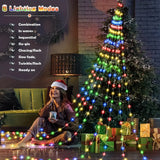 NNETM Enchanting Christmas Waterfall Tree Lights: 8 Magical Modes