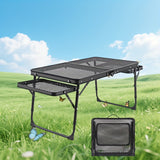 NNETM Camping Table with Extendable Wings & Mesh Top