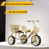 NNETM Kids Double Tricycle Pedal Push Ride-On Cart
