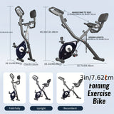 NNETM Ultra-Quiet Foldable X-Bike with Heart Rate Monitor & LCD Display(Blue)