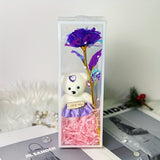 NNETM Enchanted Bear & Rose Gift Box for Special Occasions (Purple)
