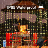 NNETM Radiant Glow: 300 LEDs Solar Curtain Light for a Dazzling Christmas