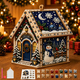 Wooden Christmas Snowman Wreath Diamond Painting Craft Pearl Bead