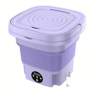 NNETM Portable Mini Washing Machine - Collapsible, 8L Capacity, 3 Sterilizing Modes, Purple