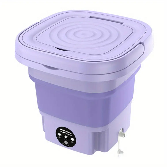 NNETM Portable Mini Washing Machine - Collapsible, 8L Capacity, 3 Sterilizing Modes, Purple