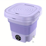 NNETM Portable Mini Washing Machine - Collapsible, 8L Capacity, 3 Sterilizing Modes, Purple