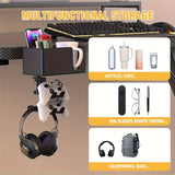 NNETM 5-in-1 Under Desk Storage Rack Rotating Holder