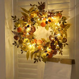 NNETM Autumn Glow: LED Light Wreath with Artificial Foliage