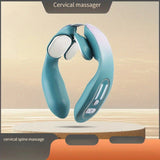 NNETM USB Rechargeable Neck & Head Massager - Luxury 4-Head Heating Massager(Blue)