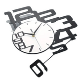 NNETM Modern Minimalist Metal Wood Wall Clock