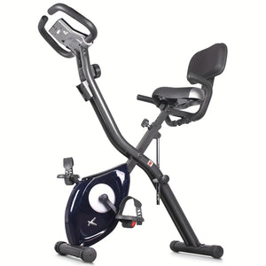 NNETM Ultra-Quiet Foldable X-Bike with Heart Rate Monitor & LCD Display(Blue)