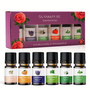 NNETM Aromatherapy Glass Bottles Essential Oil Set of 6