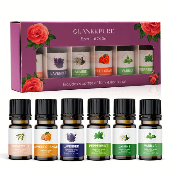 NNETM Aromatherapy Glass Bottles Essential Oil Set of 6