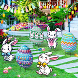 NNETM 3D Easter Egg Yard Decorations with Metal Stakes