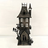 Pumpkin Spire Two-Tiered Haunted House Candle Holder