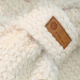 NNETM Winter White Cartoon Knitted Hat Scarf with Ear Warmer Toggle Closure