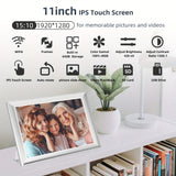 NNETM 11" 2K Digital Photo Frame – WiFi Smart Picture Frame with 64GB Storage