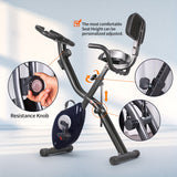 NNETM Ultra-Quiet Foldable X-Bike with Heart Rate Monitor & LCD Display(Blue)