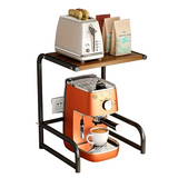 NNETM Multifunctional Microwave Storage Shelf - Kitchen Organizer and Oven Holder- Black