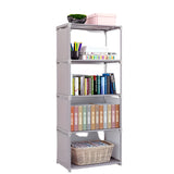 NNETM 4-Storey Multifunctional Metal Bookshelf with Back Panel