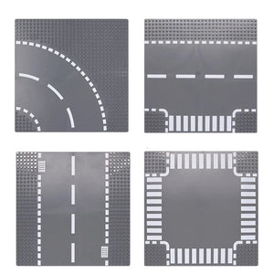 NNEOBA City Road Baseplate Block for Kids DIY Building