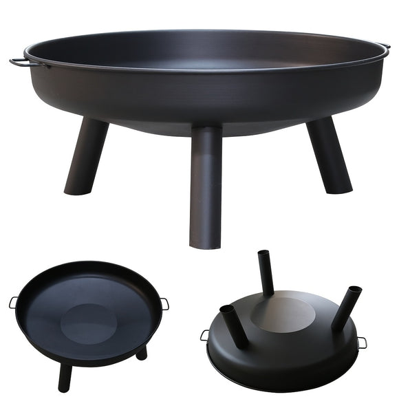 NNETM Outdoor Metal Fire Pit Bowl with Handles & Legs