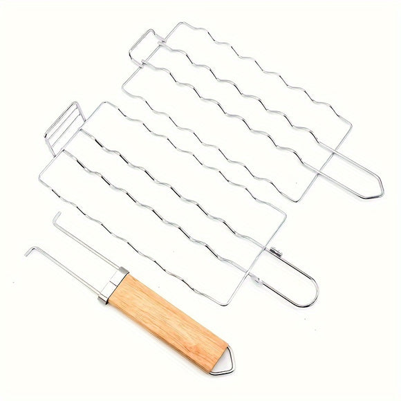 NNETM Metal BBQ Grilling Basket for Sausages & Camping