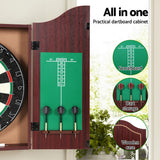 18-Inch Dartboard with Steel Darts and Wooden Cabinet