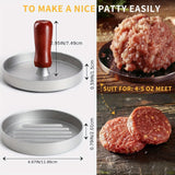 NNETM Metal Burger Press with Non-Stick Coating