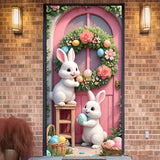 NNETM 2D Easter Door Banner with Rabbits and Eggs