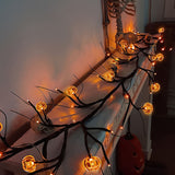 1pc 6 Ft 54 Lights 18 Pumpkin Acrylic Orange Light Pumpkin Vine Light Home Decoration Additions Vine String Lights Halloween Decorative Lights Decorative Atmosphere Simulation Branch Lights
