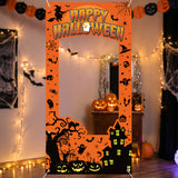 1pc, Orange for halloween Photo Frame Backdrop, Pumpkin Witch Design Photo Booth Frame, Hollow Out Frame Photo Photobooth Props Decor, Backdrop Banner Perfect for Halloween Decor, Happy for halloween Atmosphere Supplies