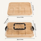 Bamboo Charcuterie Serving Board with Clear Acrylic Lid & Carry Handles