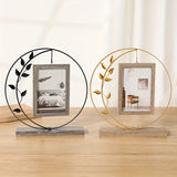 NNETM Classic Round Metal Photo Frame – Gold Decorative Picture Frame