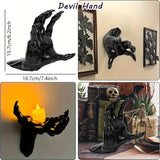 NNETM 3-Pack Devil Hand Candle Holders with LED Tealights - Wall Decor