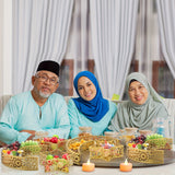 NNETM 2pcs Ramadan Iron Serving Trays Set for Desserts