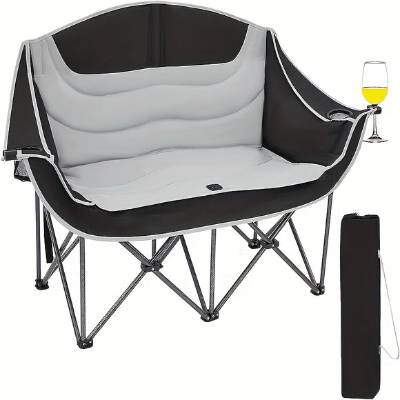 NNETM 2-Person Folding Loveseat Camping Chair Outdoor