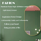NNETM Vertical Hanging Wall Mirror – Gold Aluminum Frame Decorative Mirror